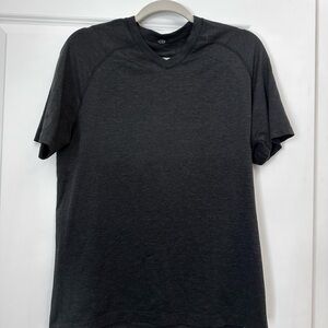 Lululemon Men's Dark Grey V-Neck Shirt